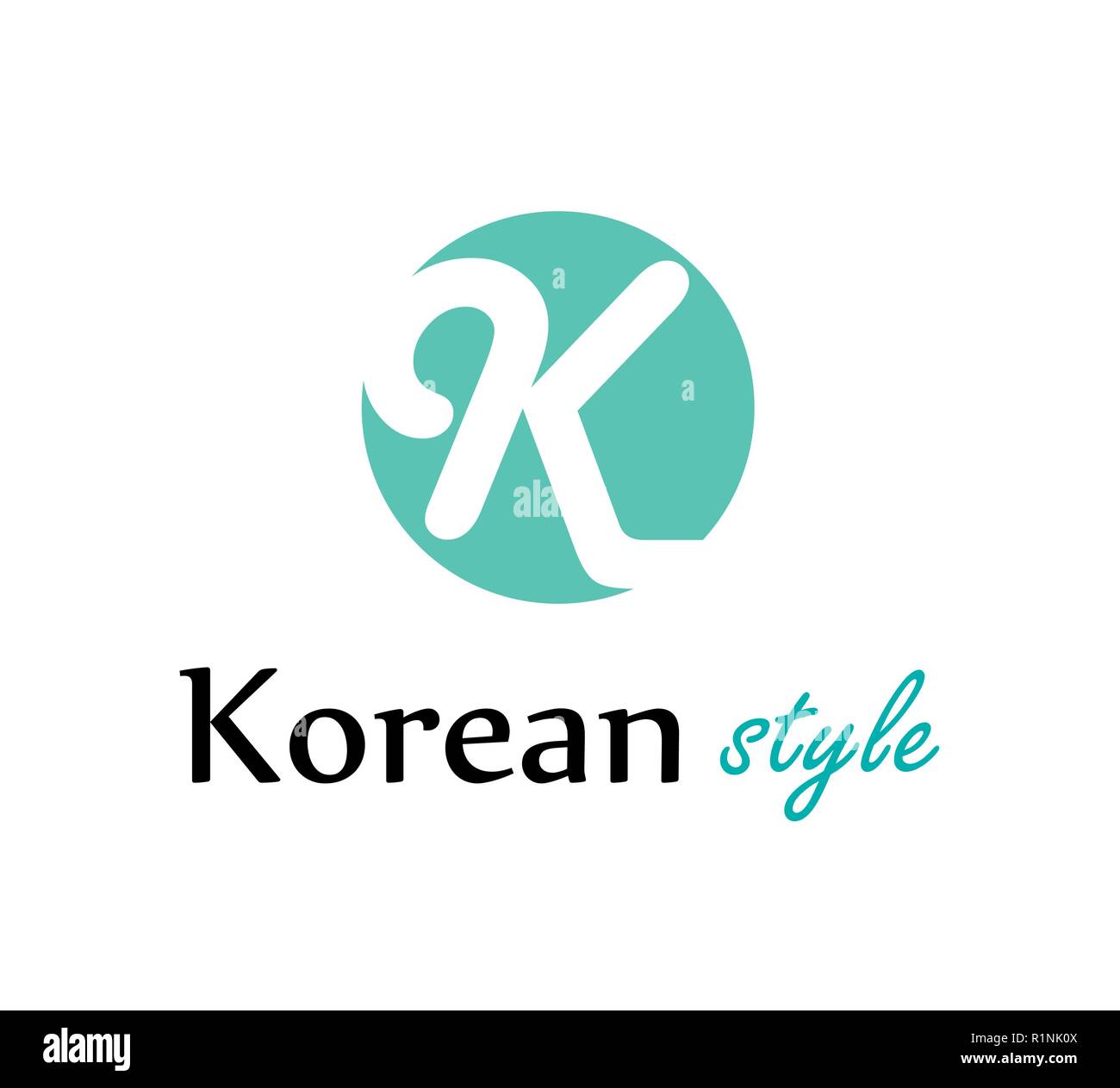 Logotipo para tienda de moda coreana o sitio web en estilo de diseño.  Ilustración vectorial aislado en blanco Imagen Vector de stock - Alamy