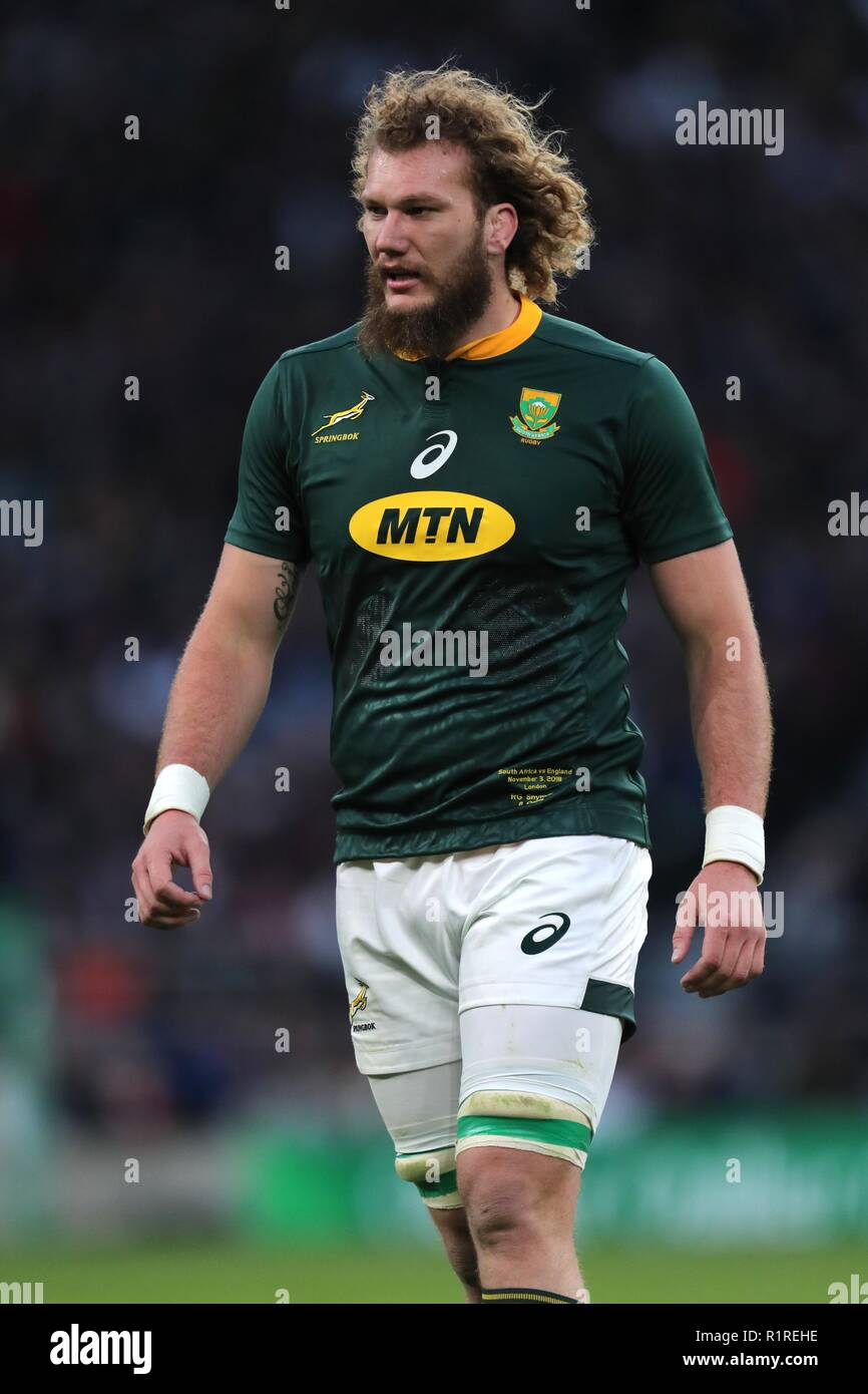 RG SNYMAN SUDÁFRICA RU Inglaterra contra Sudáfrica, AUTUMN INTERNATIONALS TWICKENHAM, Londres, Inglaterra, 03 de noviembre de 2018 DIF20129 Foto de stock