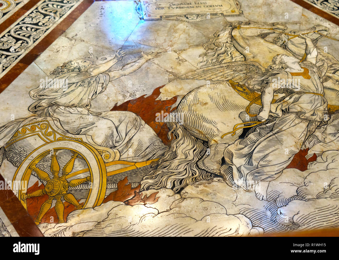 Ezequiel Chariot Nave Piso de mosaico de mármol de la Iglesia Catedral