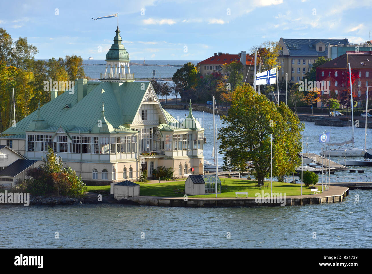 NJK, registrada más antigua yacht club en Finlandia en isla Blekholmen Foto de stock