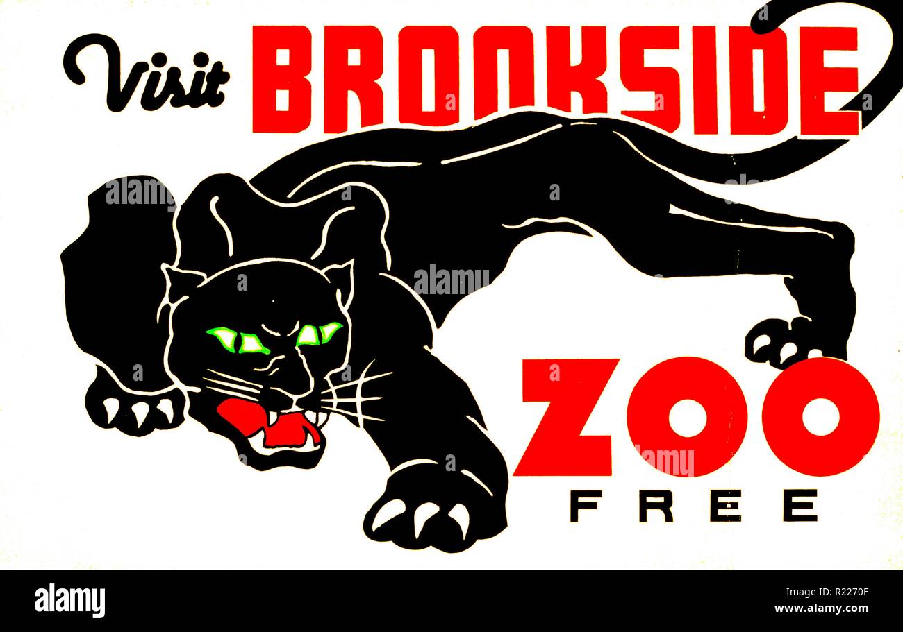 Visite el Zoo de Brookside libre. Proyecto de arte Federal poster 1937 Foto de stock