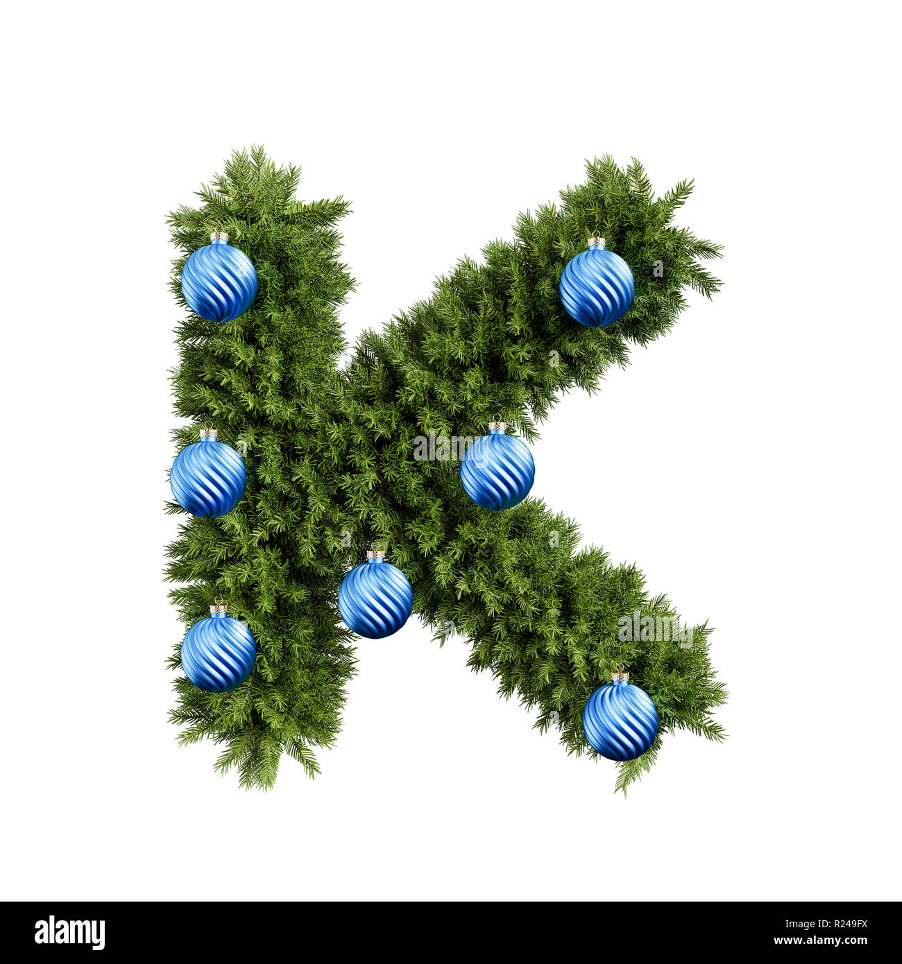 Alfabeto De Navidad Abc Letra K Font Con Bolas De Navidad Las Ramas De Un Arbol De Navidad Decorado Con Letras Mayusculas Tipo Esfera De Navidad Hig Fotografia De Stock Alamy