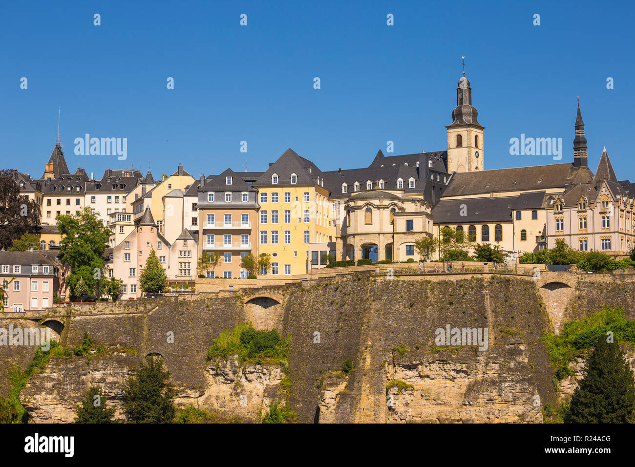 La Corniche (Chemin de la Corniche), la ciudad de Luxemburgo, Luxemburgo, Europa Foto de stock