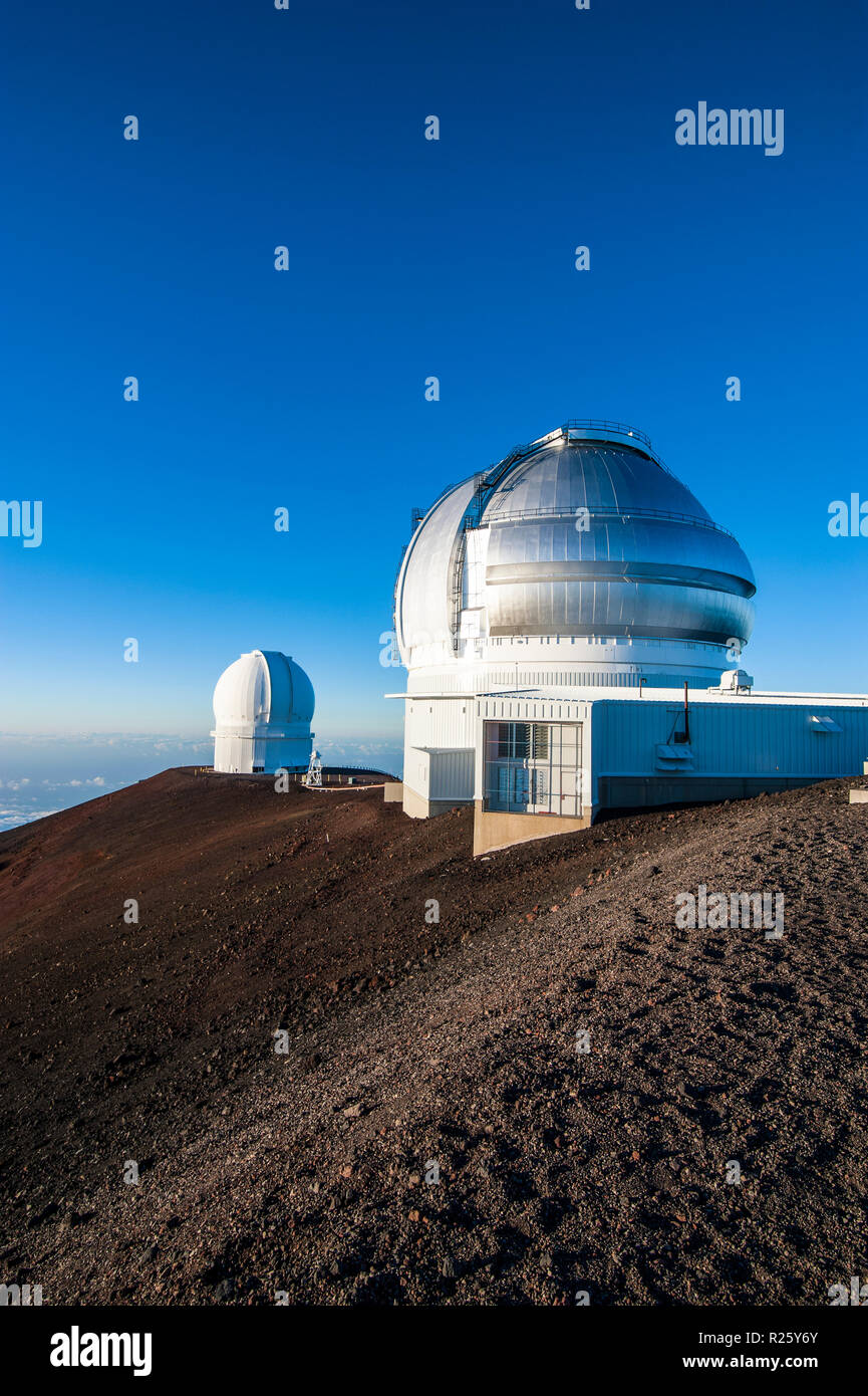 Observatorio de Mauna Kea, Big Island, Hawaii, EE.UU. Foto de stock
