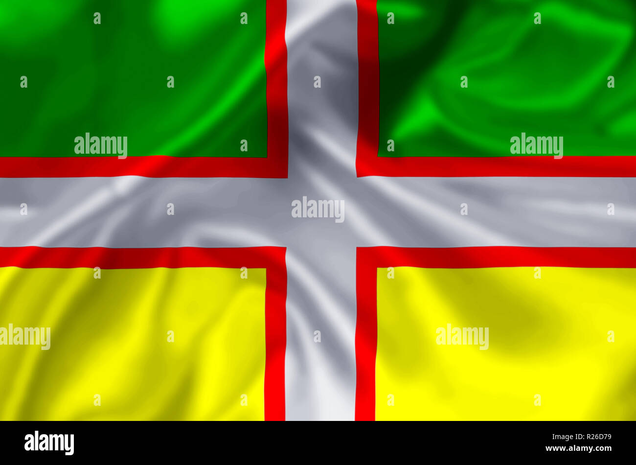 Drapeau Du SaguenayLacSaintJean y ondeando la bandera closeup