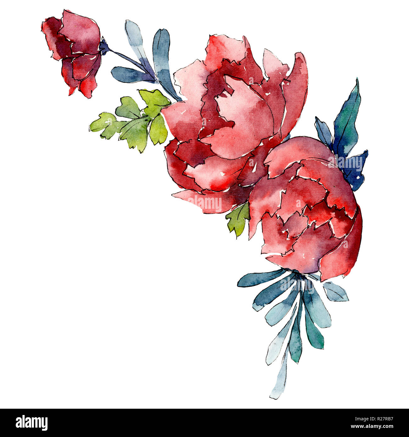 Dibujo de flor roja Imágenes recortadas de stock - Alamy