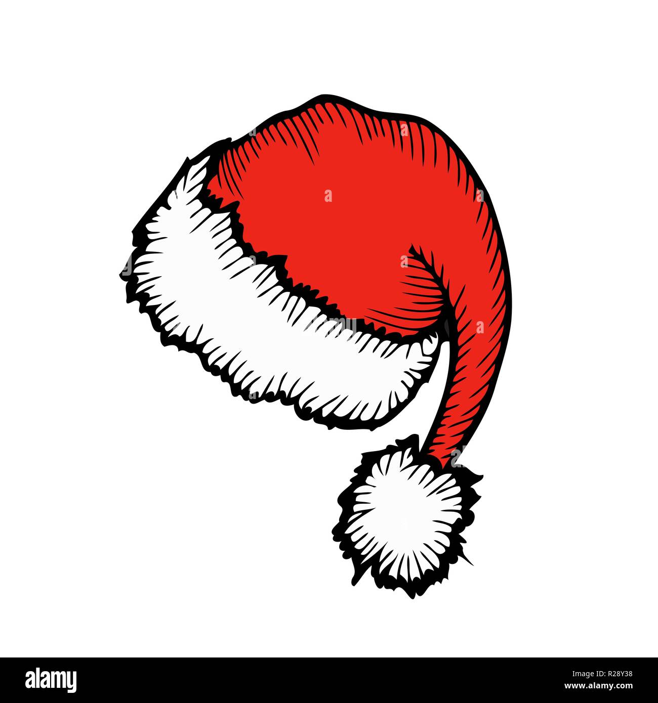 Ilustración vectorial de rojo gorro de Santa Claus Imagen Vector de stock -  Alamy