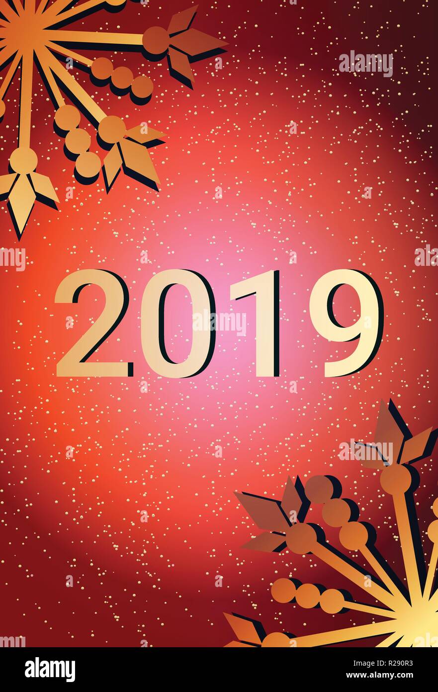 2019 Feliz Navidad Feliz año nuevo concepto vertical de tarjetas de  felicitación Imagen Vector de stock - Alamy
