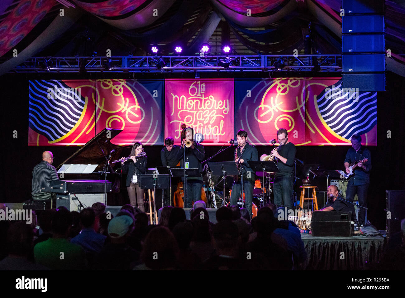 El JAMIE BAUM SEPTETO realiza en el 61º Festival de Jazz de Monterey - Monterey, California Foto de stock