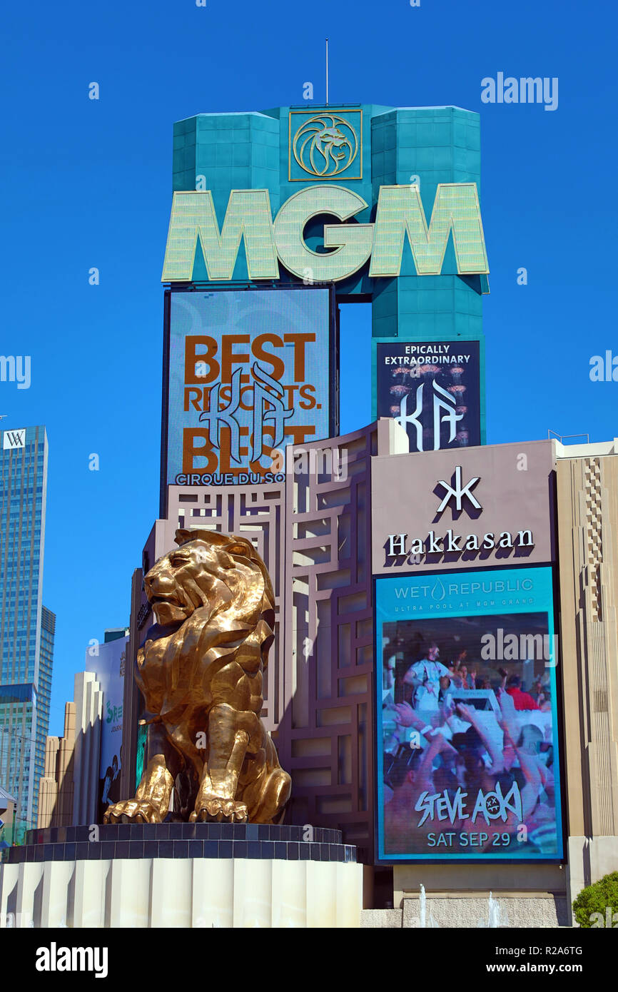 El MGM Grand Hotel and Casino, Las Vegas, Nevada, Estados Unidos Foto de stock