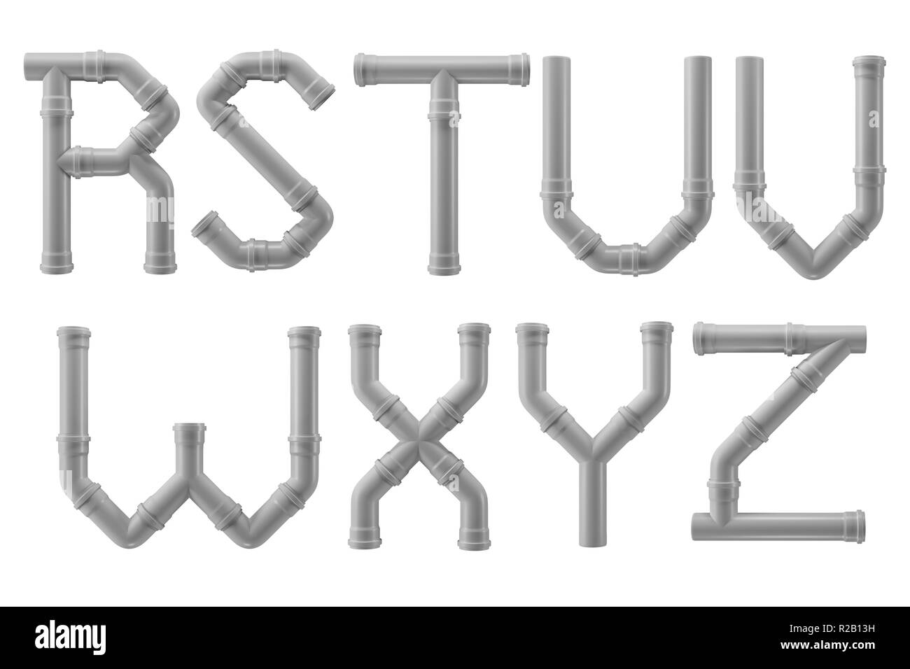 Alfabeto de PVC de tuberías de PVC elementos Letras R A Z Fotografía de stock Alamy
