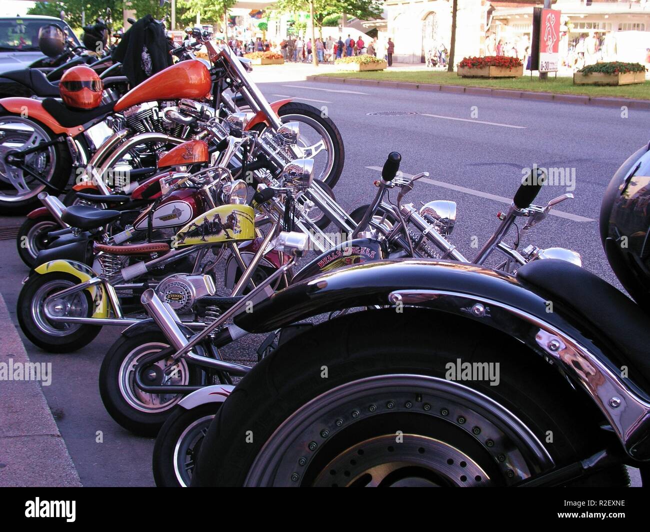 Grandes y pequeños harleys Foto de stock