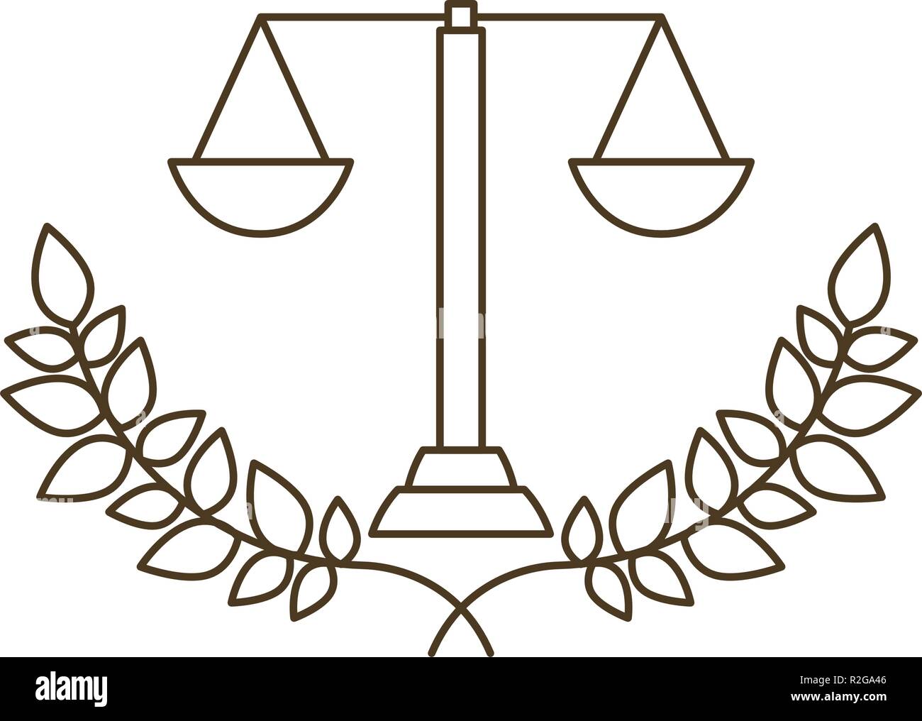 La balanza de la justicia con la rama de un árbol con hojas icono aislado Imagen Vector de stock - Alamy La balanza de la justicia con la rama de un árbol con hojas icono aislado Imagen Vector de stock - Alamy