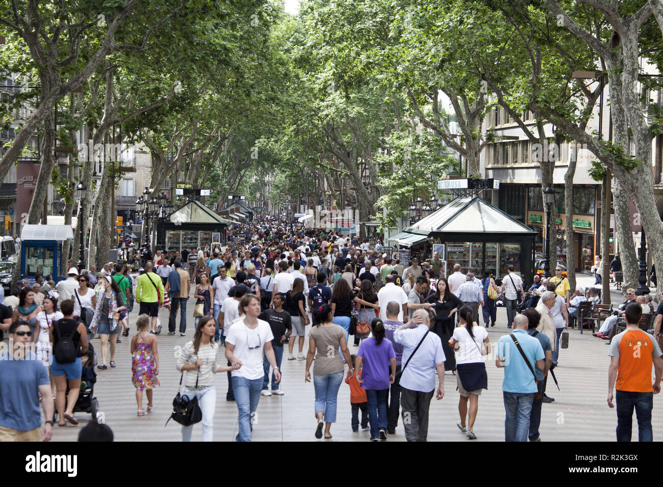 España, Barcelona, el paseo "La Rambla", Foto de stock