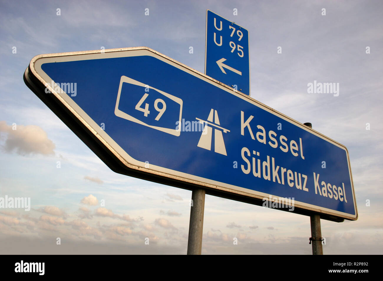 Kassel autobahnschild Foto de stock