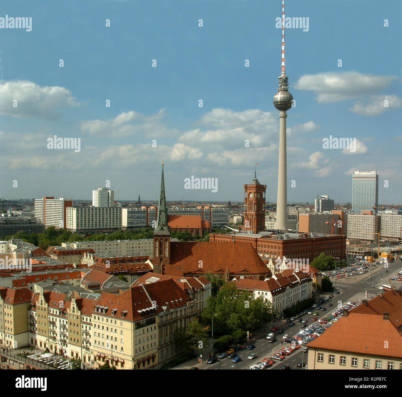 Berlín-Mitte, con torre de TV Foto de stock