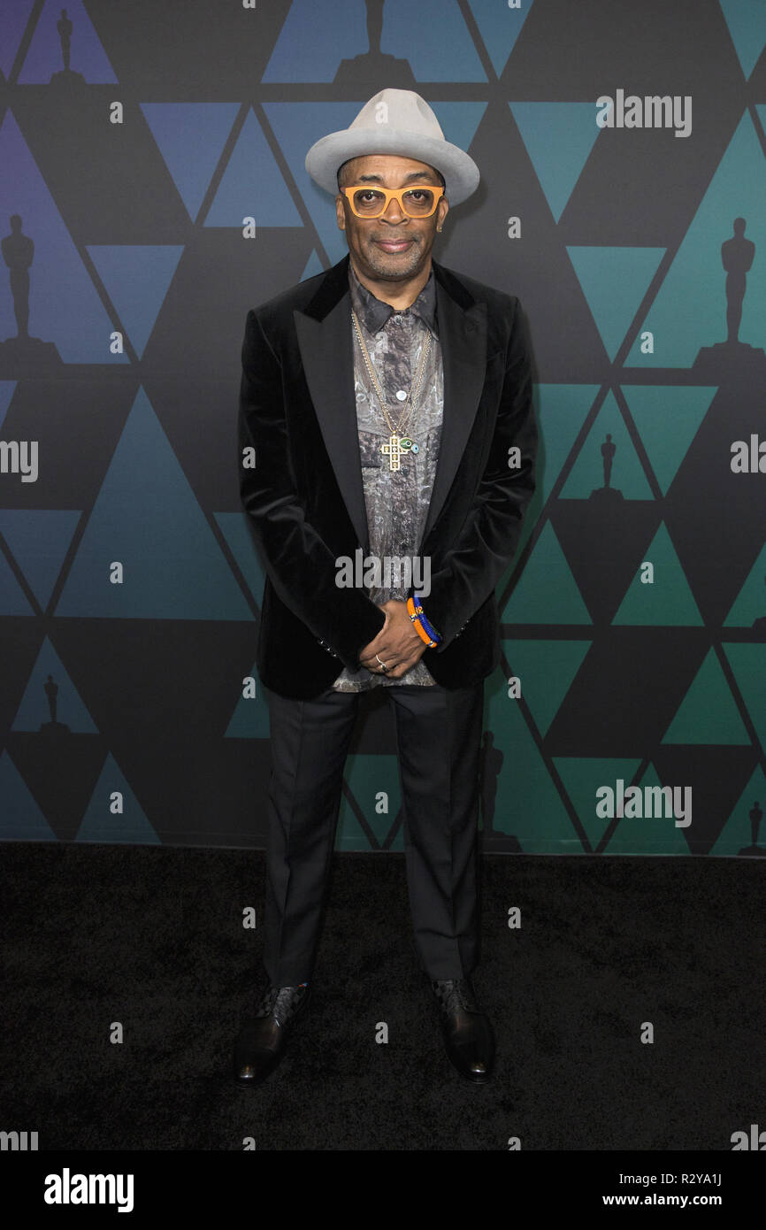 Spike Lee asiste a la Academia Anual 2018 Governors Awards en el Ray Dolby Ballroom en el Hollywood & Highland Center en Hollywood, CA, el domingo, 18 de noviembre de 2018. Foto de stock