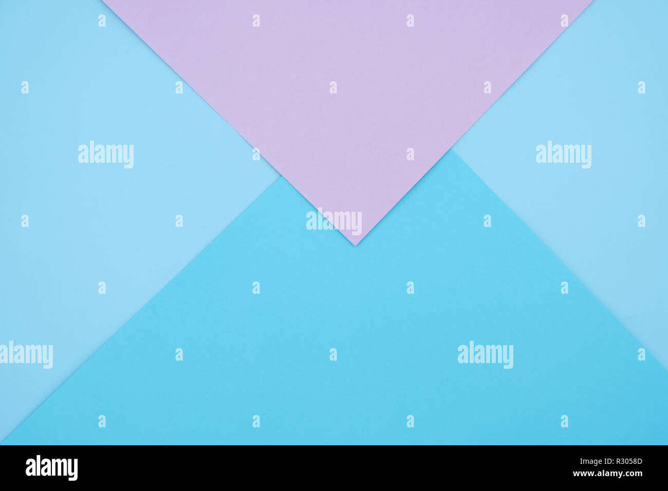 Color azul y rosado pastel papel plano geométrico sentar antecedentes - Foto de stock