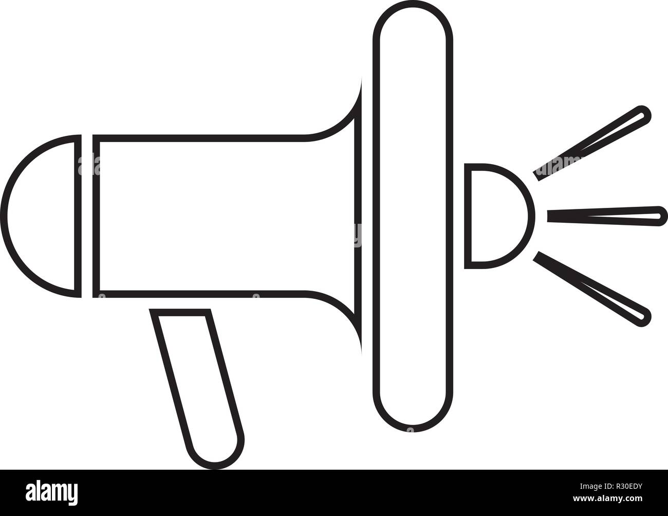 Icono de megáfono altavoz vector de color negro I tipo plano simple esbozo  de imagen Imagen Vector de stock - Alamy