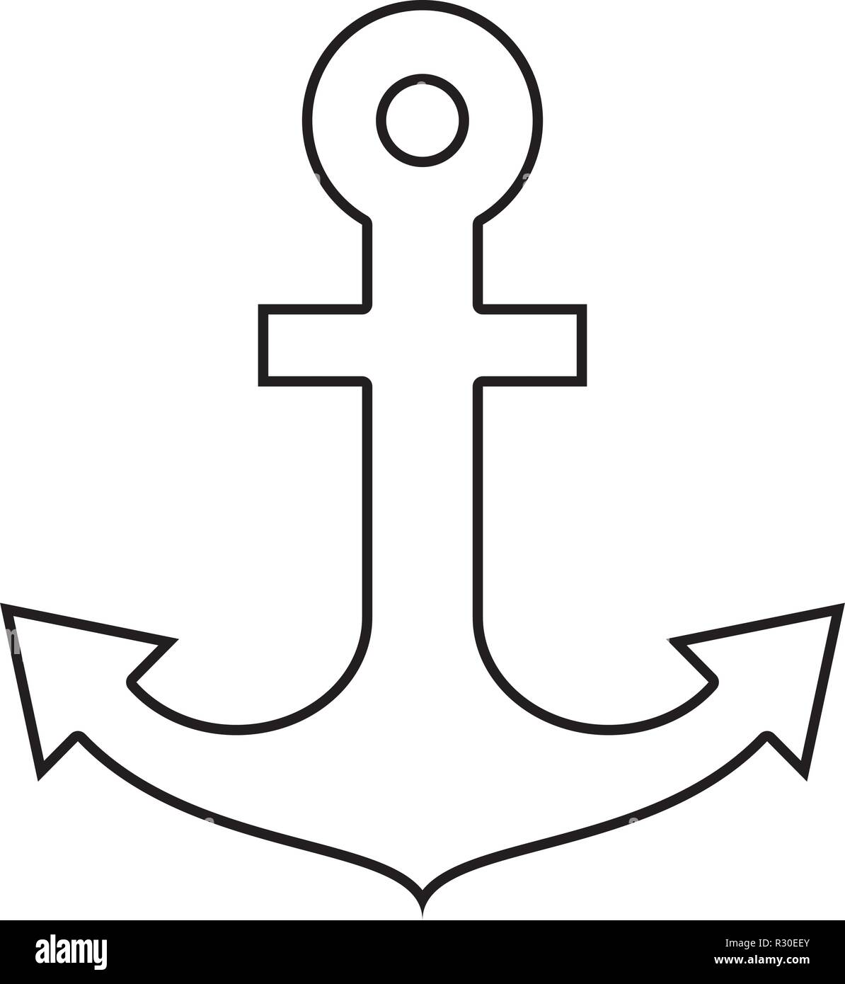 Ancla para barcos NÁUTICA MARINA icono diseño de vector de color