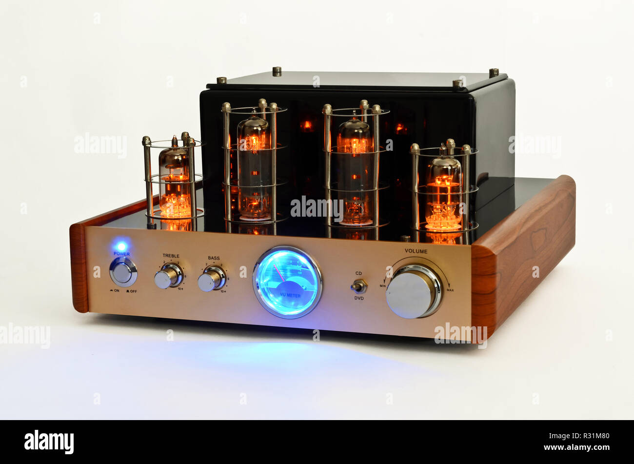 Estilo retro Hi-Fi estéreo amplificador de válvulas Fotografía de stock -  Alamy
