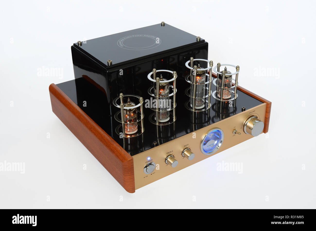 retro Hi-Fi estéreo amplificador de válvulas stock -