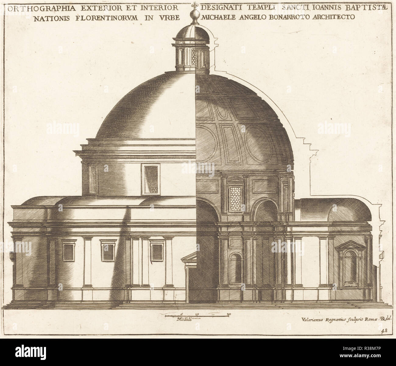 La sección de la Iglesia de San Juan Bautista. Dimensiones: Placa: 28,1 x 32,9 cm (11 1/16 x 12 15/16.) Hoja: 36,1 x 48,8 cm (14 3/16 x 19 3/16). Medio: Grabado La sección de la Iglesia de San Juan Bautista. Dimensiones: Placa: 28,1 x 32,9 cm (11 1/16 x 12 15/16.) Hoja: 36,1 x 48,8 cm (14 3/16 x 19 3/16). Medio: Grabado