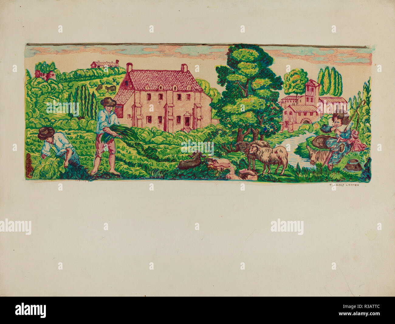 Diseno De Borde De Papel De Pared Fecha C 1937 Dimensiones