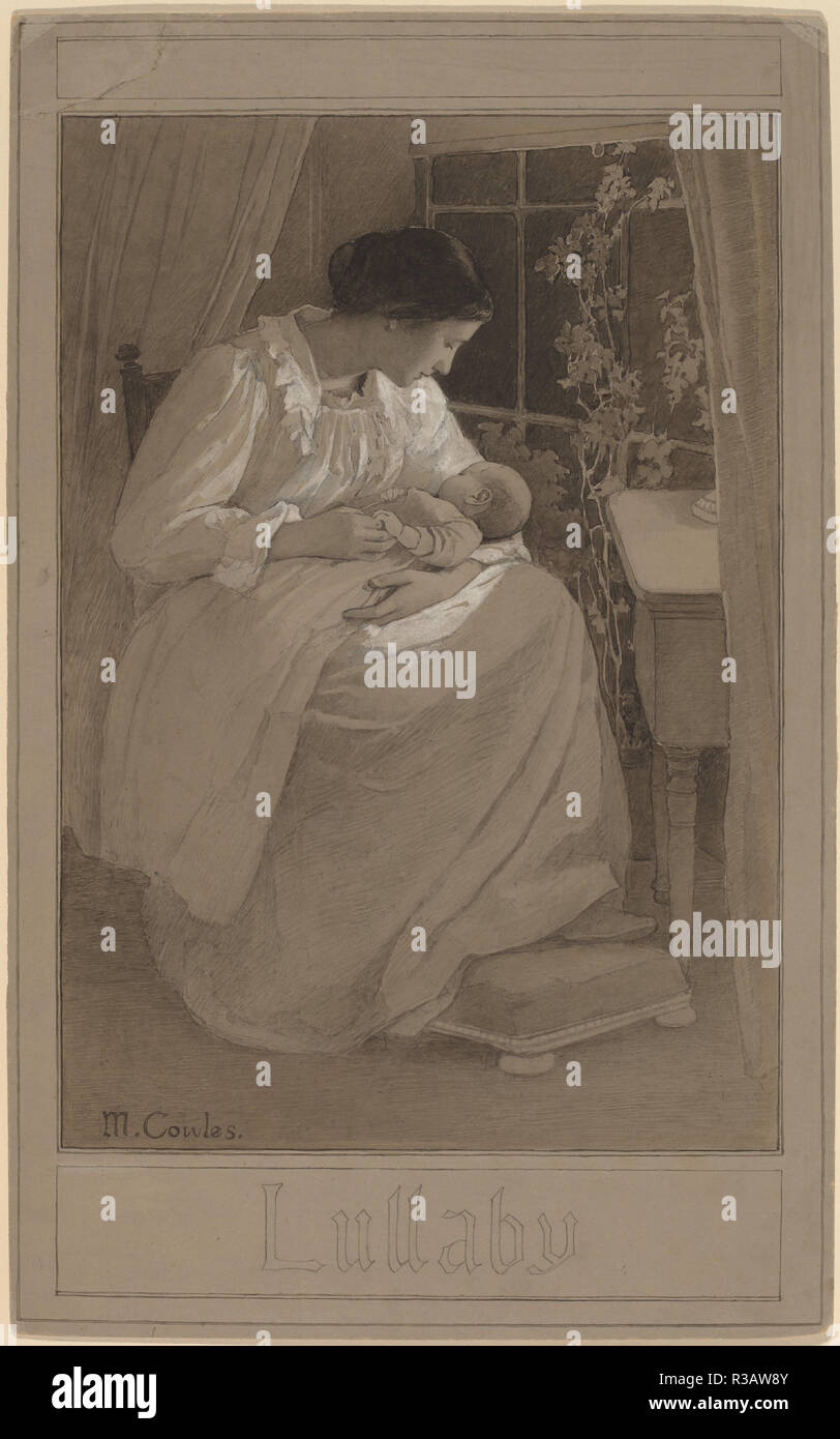 Nana. Fecha: c. 1890. Dimensiones: Imagen: 34,29 x 23.97 cm (13 1/2 x 9 7/16 in.) Hoja: 44,4 × 27,6 cm (17 1/2 x 10 7/8 pulgadas). Medio: lápiz y tinta negra con gris y blanco-aparecieron graypaper wash sobre cartón. Museo: La Galería Nacional de Arte, Washington DC. Autor: Maude Alice Cowles. Foto de stock