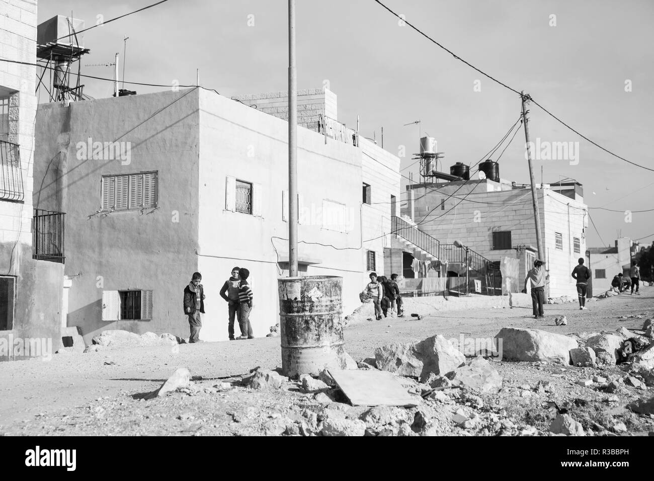 La pobreza en Palestina Foto de stock