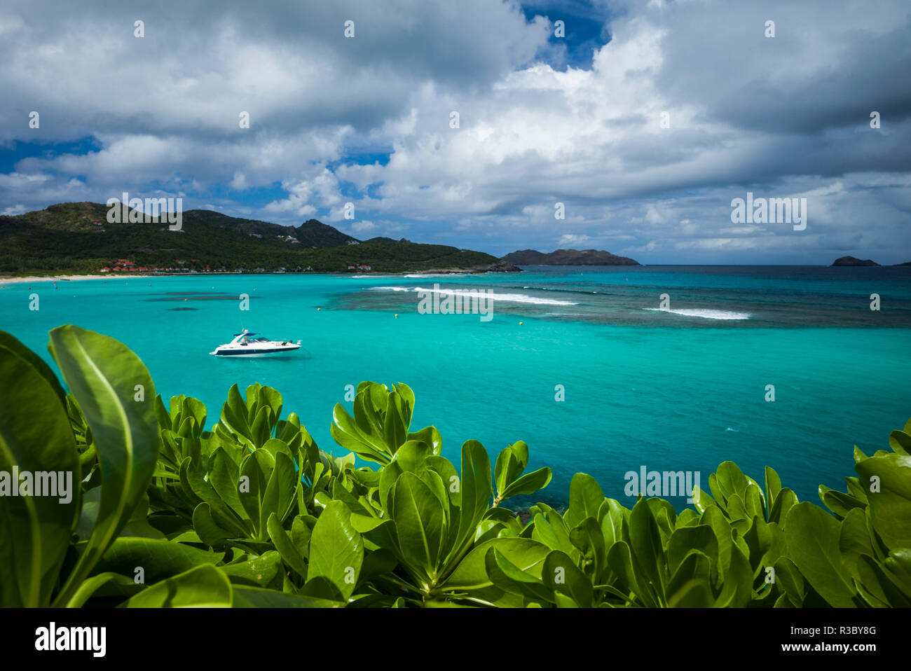 Antillas Francesas, St-Barthelemy. Baie de Saint Jean Foto de stock