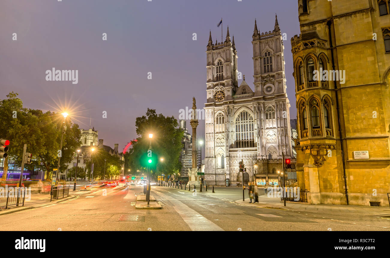 Vista de la Abadía de Westminster en Londres Foto de stock