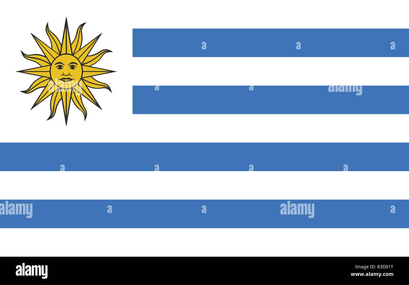 Uruguay bandera del país Ilustración del Vector