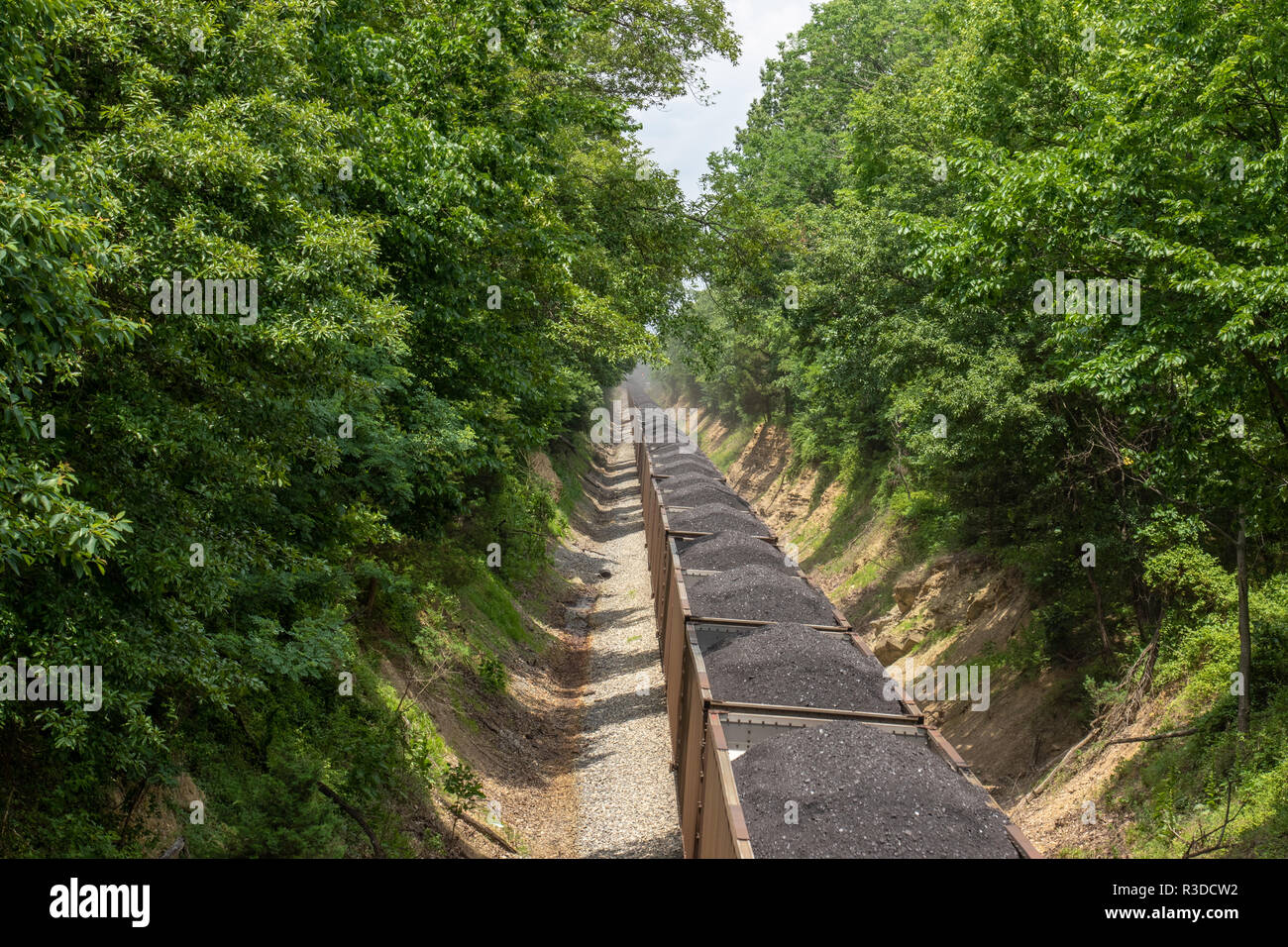 Un tren de carbón en el Sur de Illinois Foto de stock