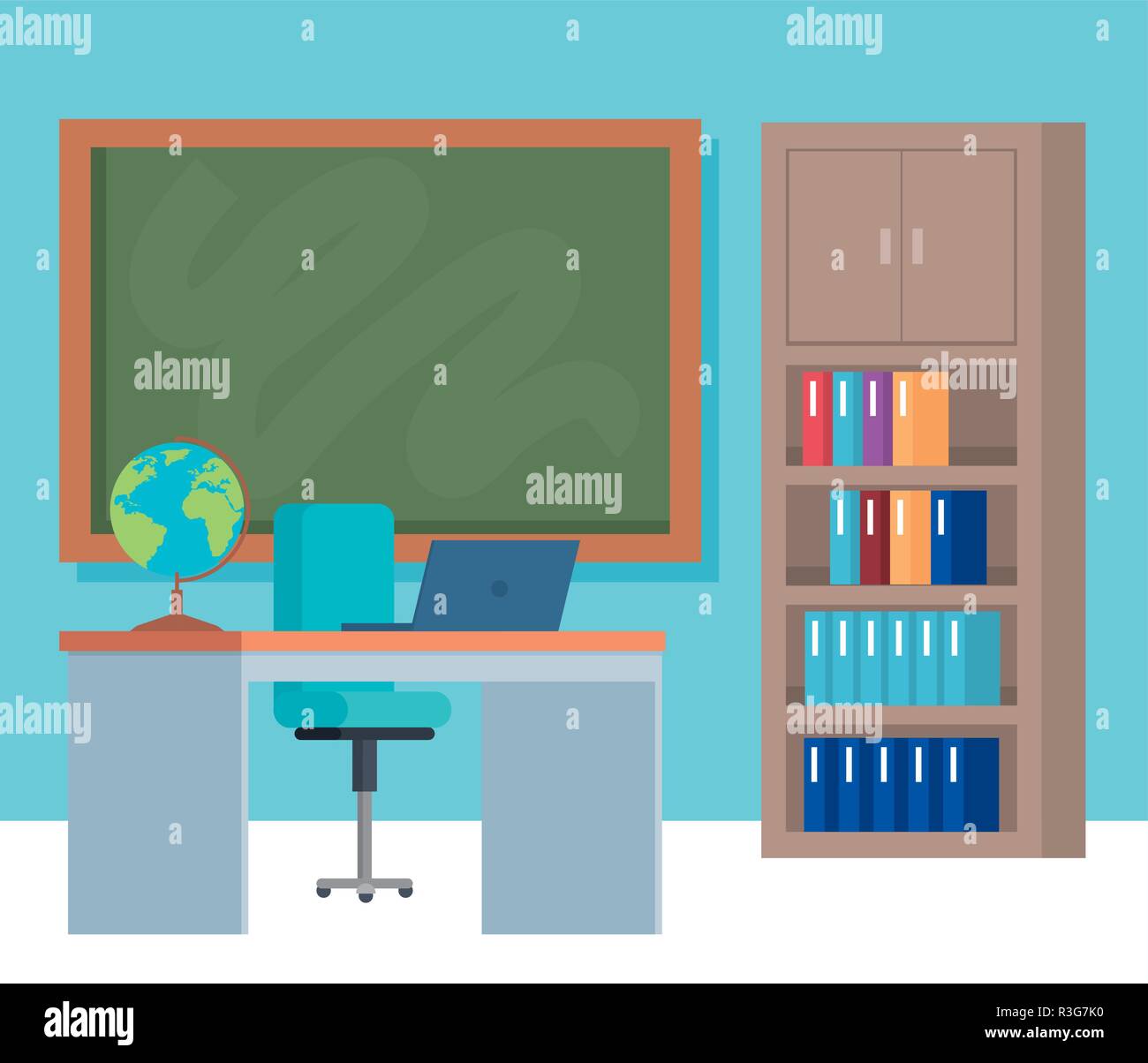 Diseño de muebles y objetos de la escuela Imagen Vector de stock - Alamy