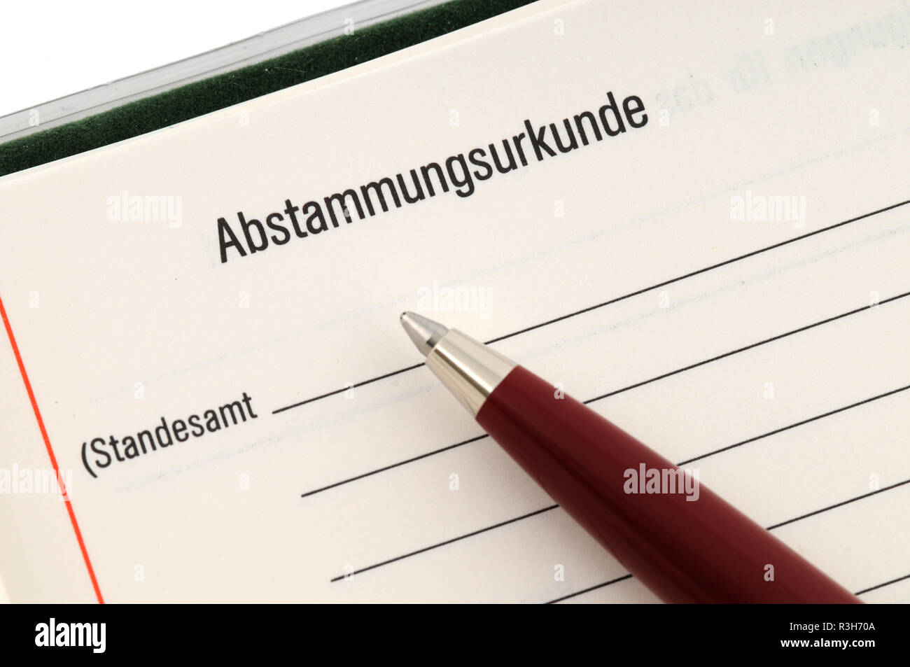 Abstammungsurkunde Abstammungsurkunde / certificado genealógico Fotografía de stock - Alamy