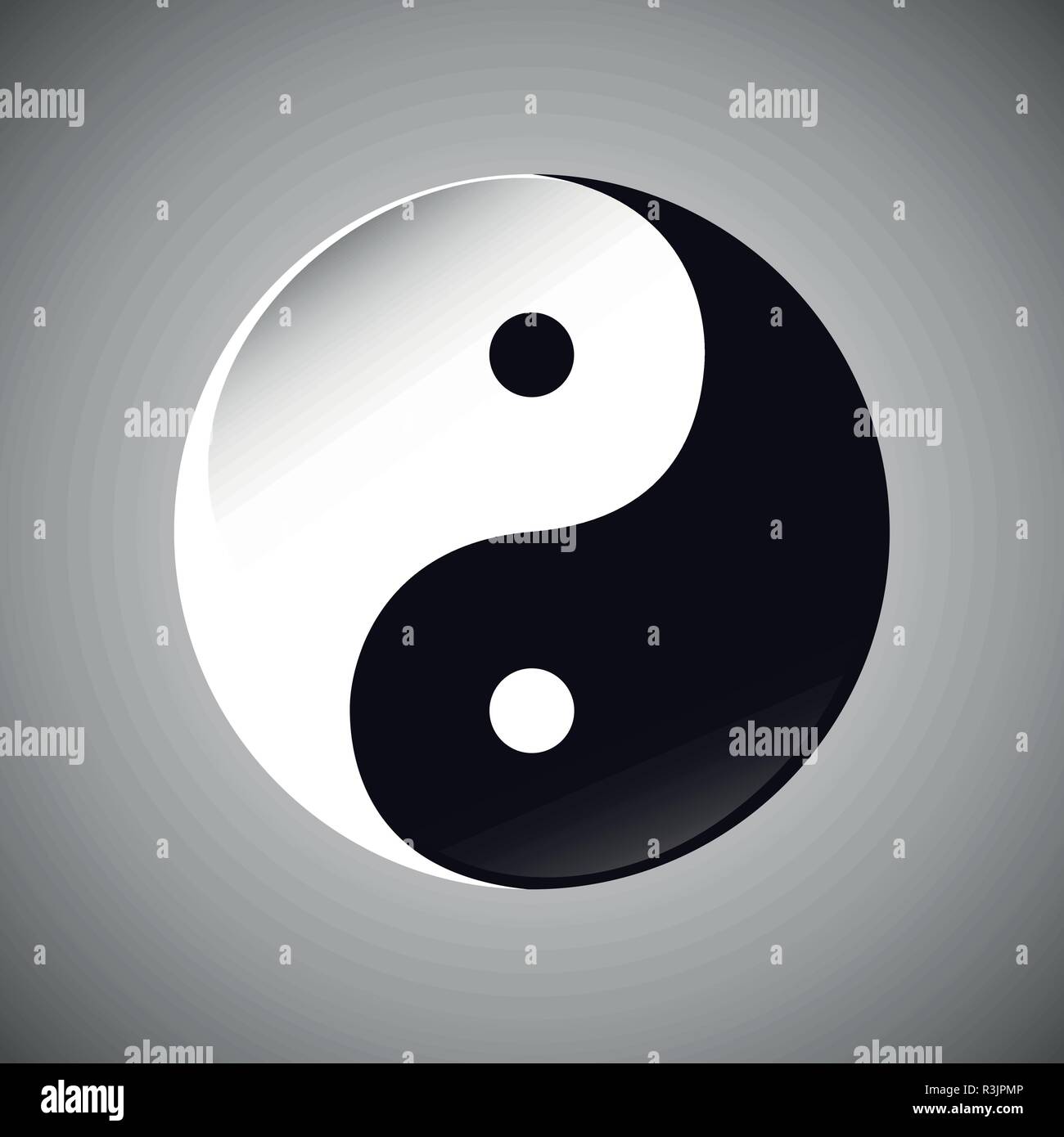 Símbolo yin yang en blanco y negro ilustración vectorial EPS10 Ilustración del Vector