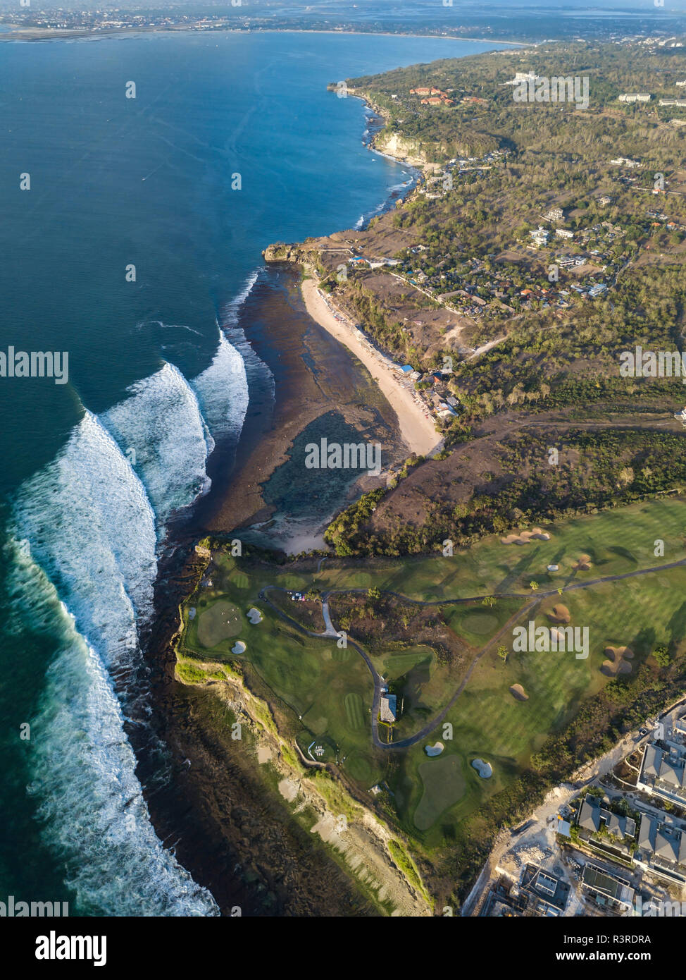 Indonesia, Bali, vista aérea de la playa Dreamland Foto de stock