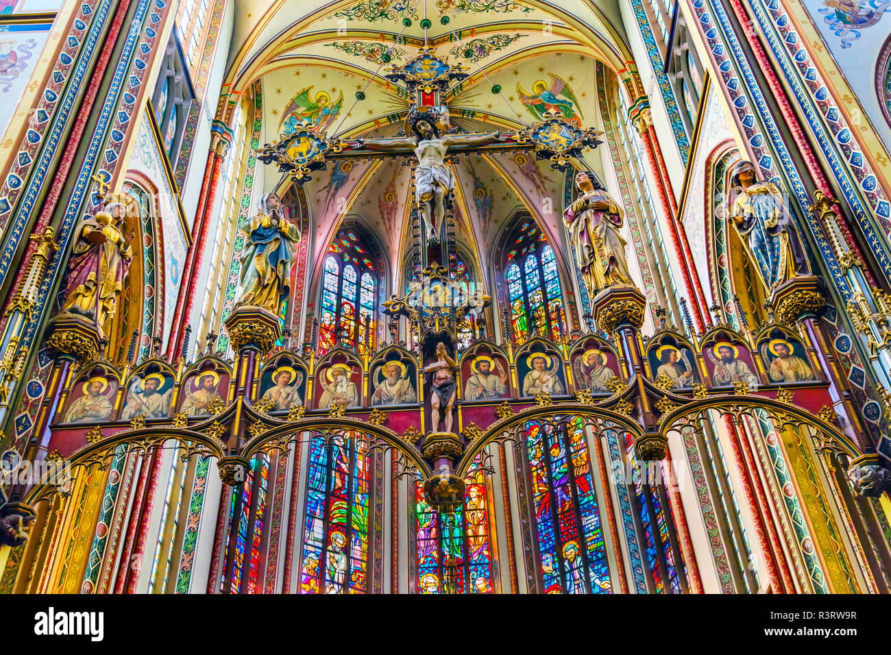 Las vidrieras de la Iglesia Krijtberg. Amsterdam, Holanda (Países Bajos).  Iglesia Católica Romana construida en 1883 Fotografía de stock - Alamy