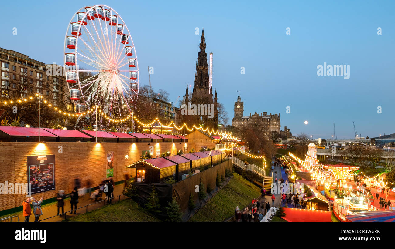 Edimburgo, festivo los mercados alemán Foto de stock