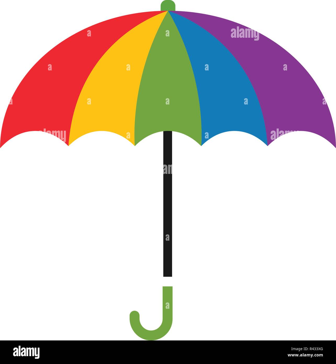 Paraguas colorido diseño gráfico vectorial de plantilla Imagen Vector de  stock - Alamy