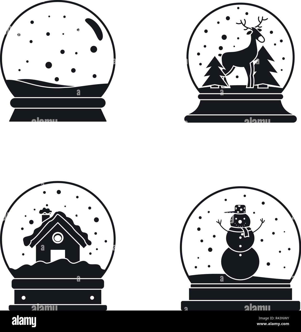 Globo de Nieve bola de Navidad iconos de invierno. Ilustración simple de 16  bolas de nieve globo invierno Navidad iconos vectoriales para web Imagen  Vector de stock - Alamy