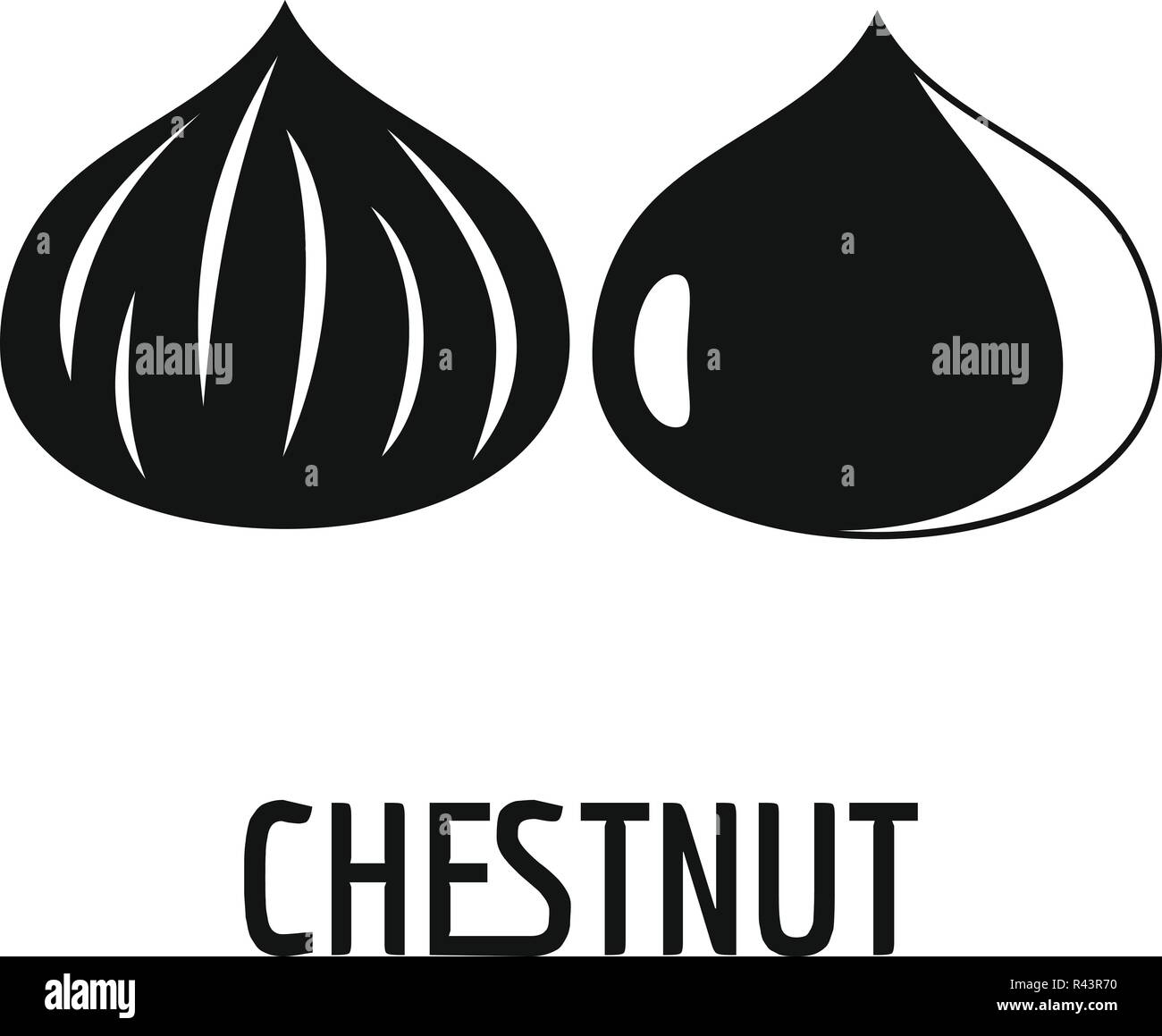 Icono de castaño. Simple ilustración de castaños vector icono Diseño