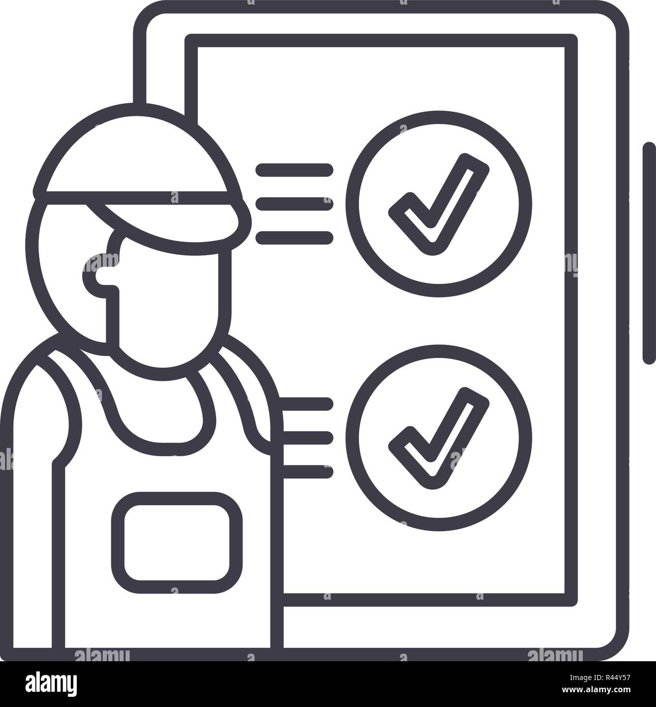 Icono de la línea de inspección técnica concepto. Inspección técnica