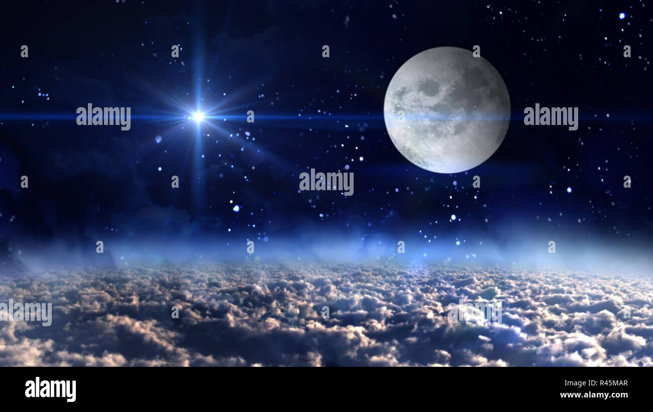 Tarjeta de buenas noches con luna estrellas planeta espacio elementos y  caligrafía