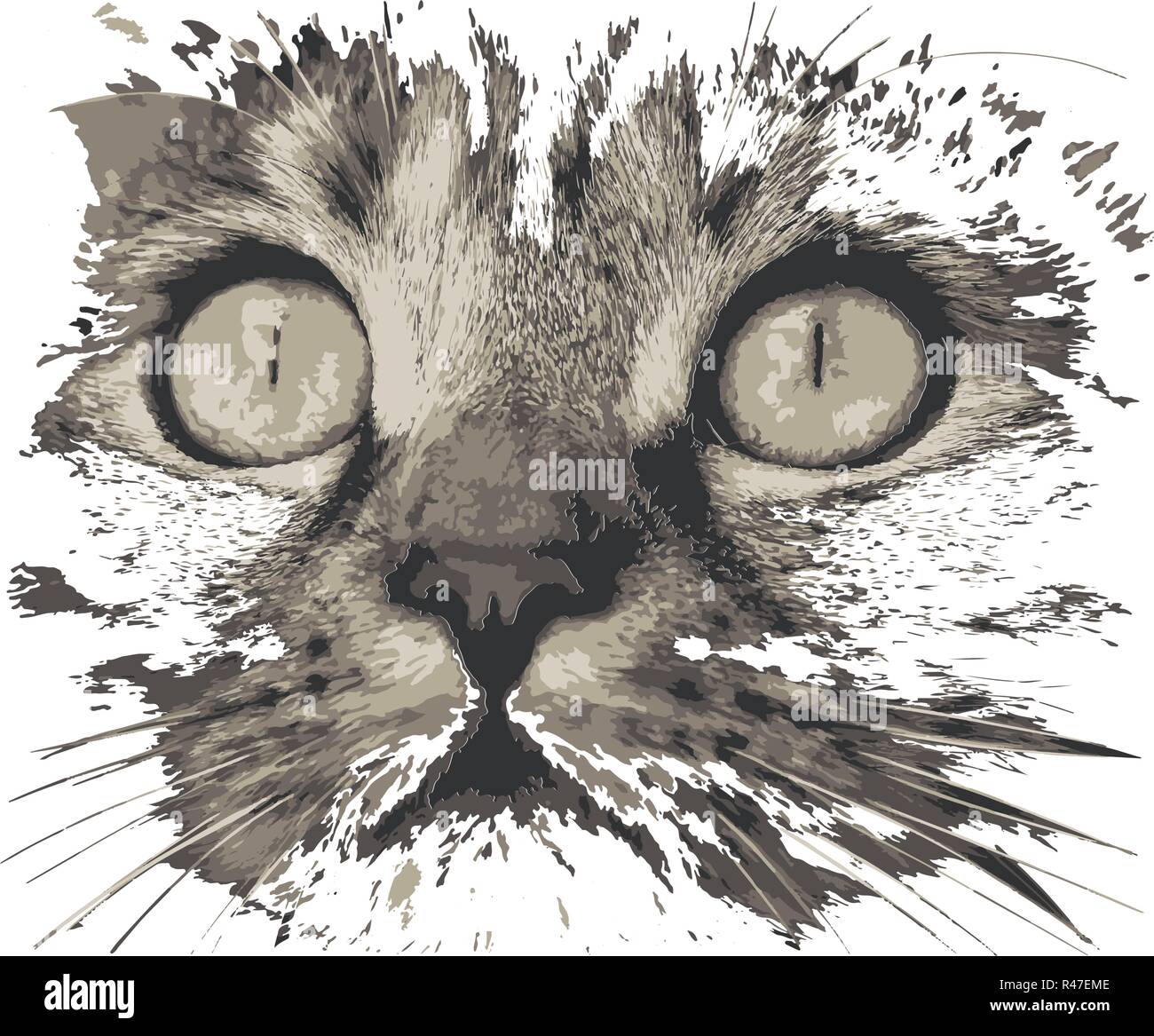 Dibujos creativos cat. El arte inspira a la gente. Este dibujo de un gato, es un gran diseño para el diseño gráfico. Inspirado artísticamente la ilustración Imagen Vector de stock - Alamy Dibujos creativos cat. El arte inspira a la gente. Este dibujo de un gato, es un gran diseño para el diseño gráfico. Inspirado artísticamente la ilustración Imagen Vector de stock - Alamy