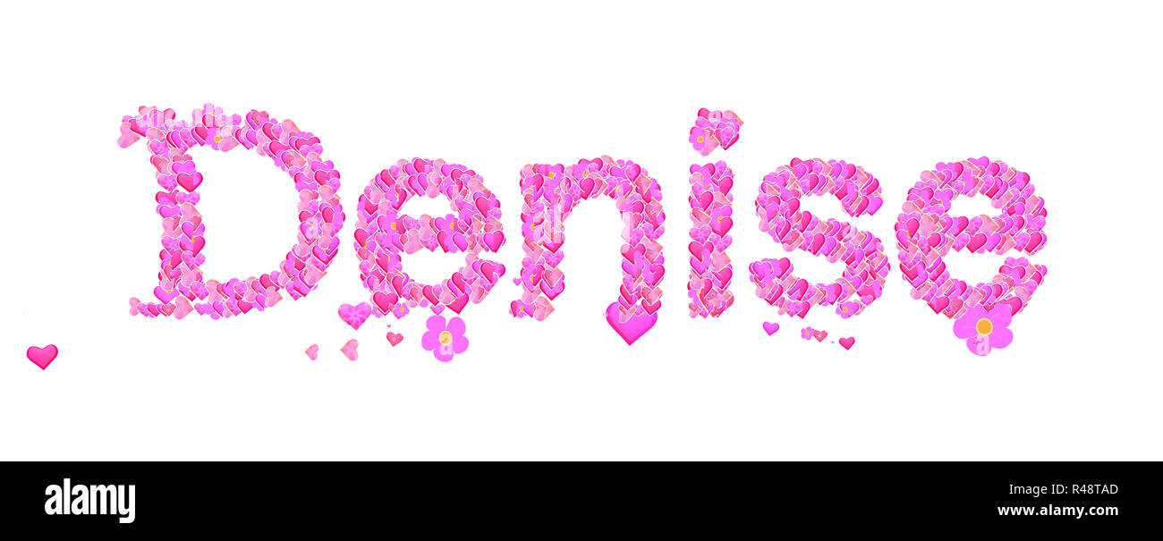 Denise nombre femenino con corazones tipo design Fotografía de stock Alamy Denise nombre femenino con corazones tipo design Fotografía de stock Alamy