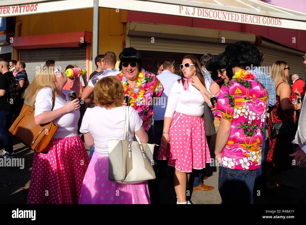 El 2018 Festival de Elvis, Porthcawl, Gales del Sur Foto de stock