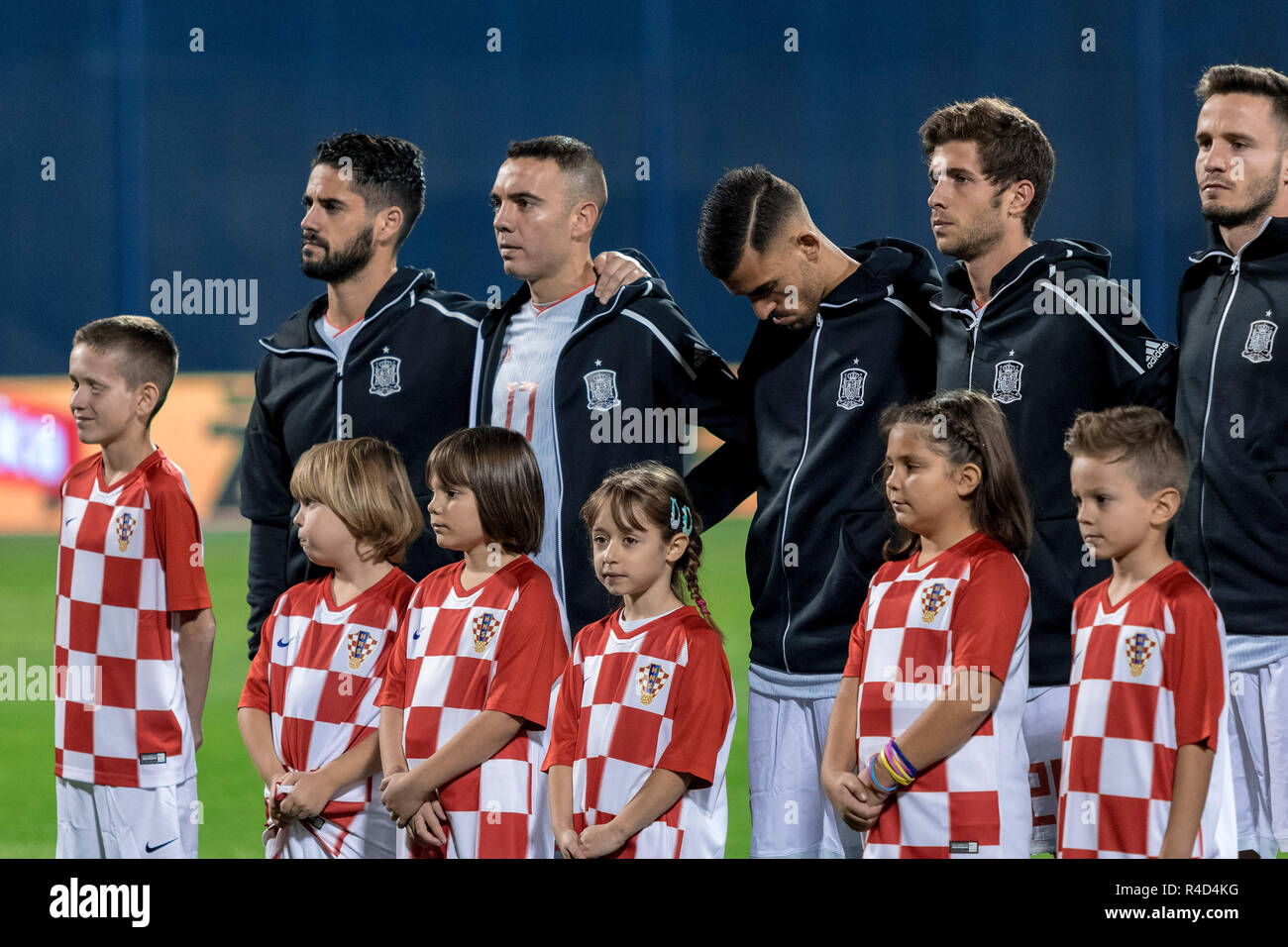 ZAGREB, CROACIA - Noviembre 15, 2018: partido de fútbol de la Liga Naciones de la UEFA Croacia vs. España. España jugadores cartel Fotografía de stock - Alamy