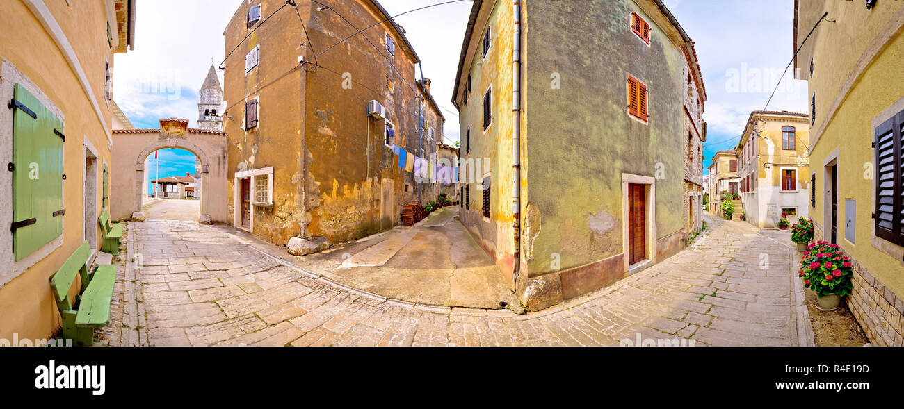 Ciudad de Visnjan Old Stone Street Foto de stock
